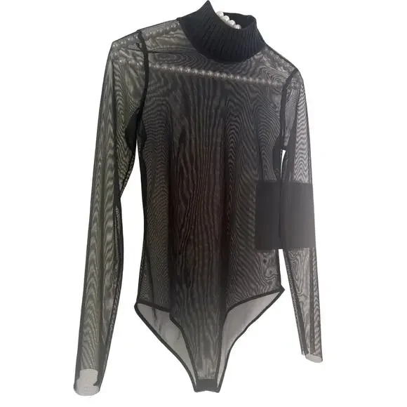 Zara black mesh bodysuit Size S - Picture 5 of 8